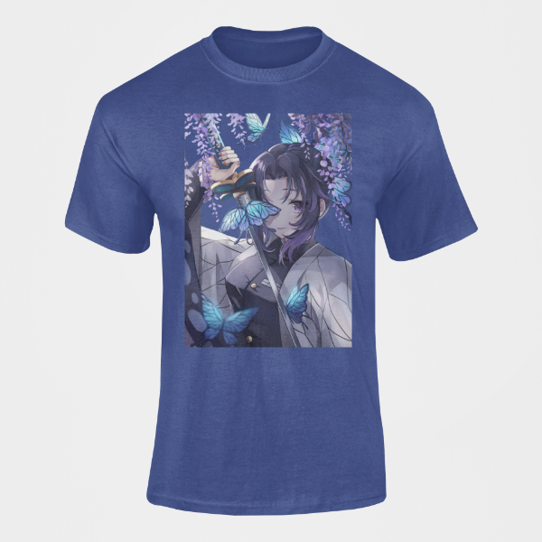 T-Shirt Shinobu Manga Demon Slayer bleu