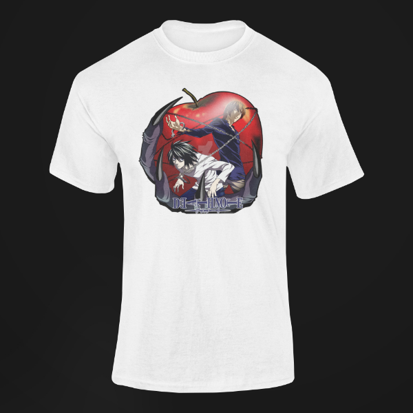 T-Shirt L & Light Manga Death Note blanc