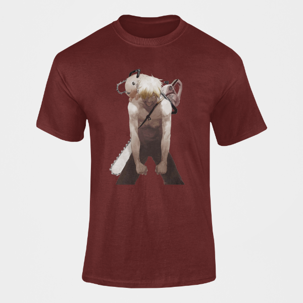 T-shirt Chainsaw Man bordeaux
