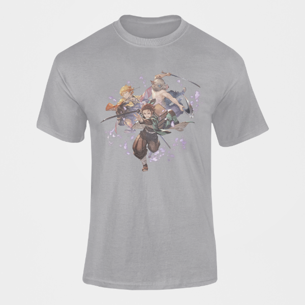 T-Shirt Personnages Manga Demon Slayer gris