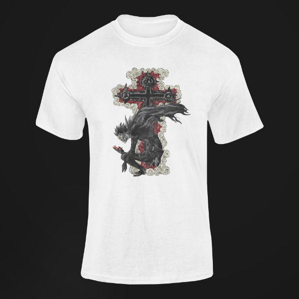 T-Shirt Ryuk Cross Manga Death Note blanc