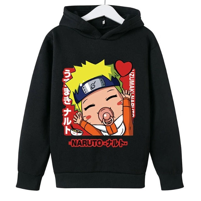 Sweat à Capuche Enfant Naruto Uzumaki noir