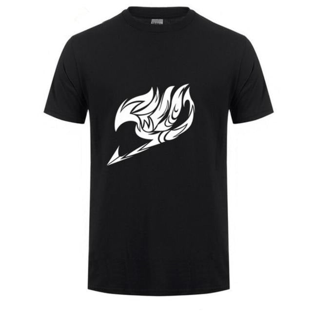 Fairy Tail Manga Logo flocado camiseta adultos hombres mujeres manga corta