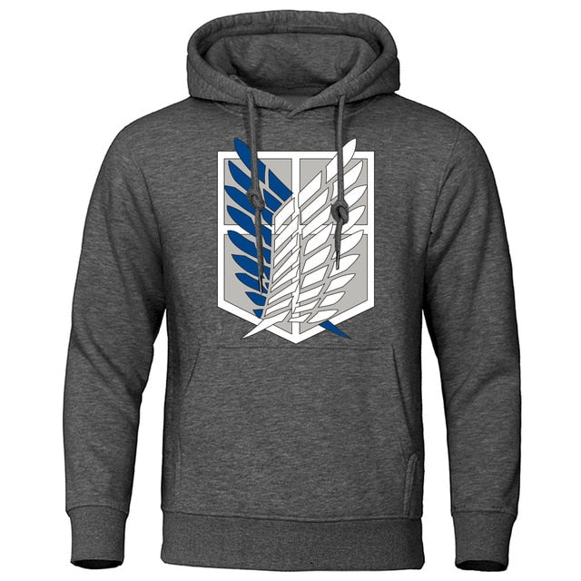 Hoodie Attaque des Titans gris foncé