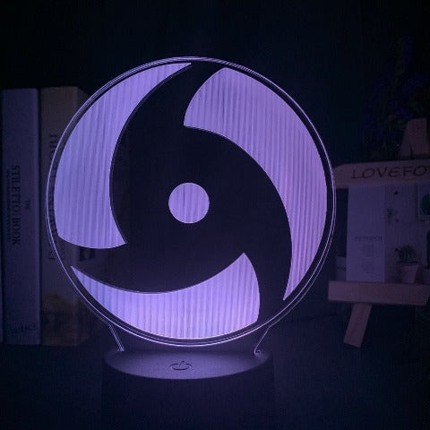 Lampada decorativa Naruto Sharingan a LED al neon da posizionare sul comodino o in ufficio Manga