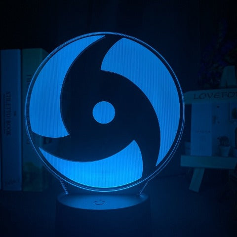 Lampada decorativa Naruto Sharingan a LED al neon da posizionare sul comodino o in ufficio Manga