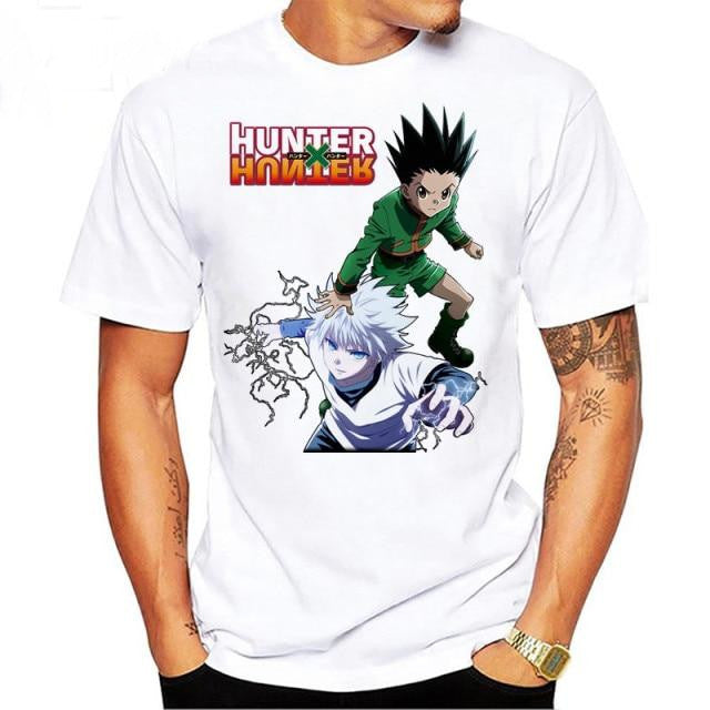 T-Shirt Maglietta Hunter X Hunter Killua e Gon Bianco