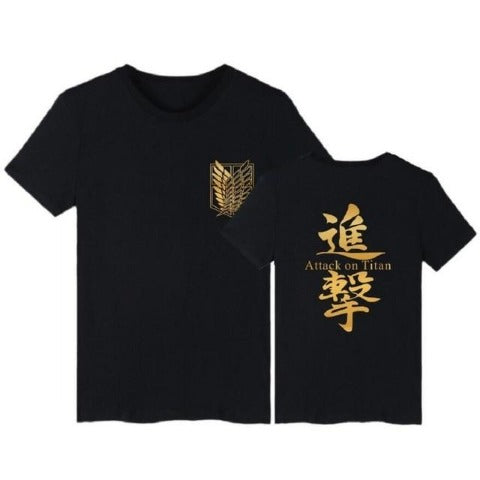 tee shirt Attack on Titan noir