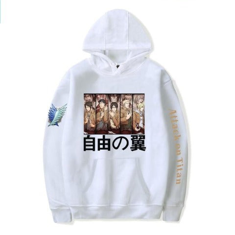 Sweat à Capuche Personnages et leurs Titans blanc