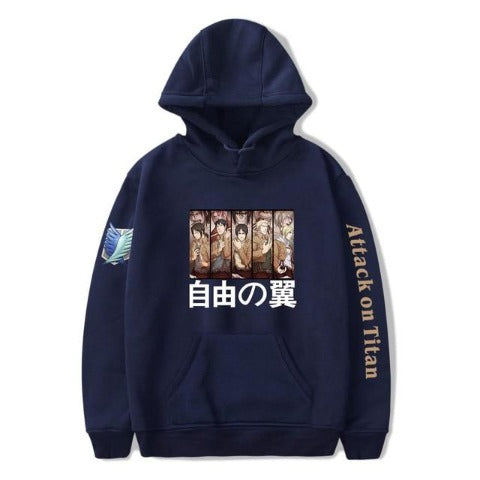 Sweat à Capuche shingeki no kyojin bleu foncé