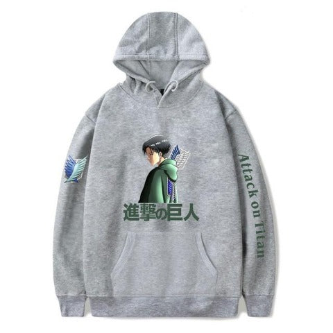 Sweat à Capuche Levi ackerman gris