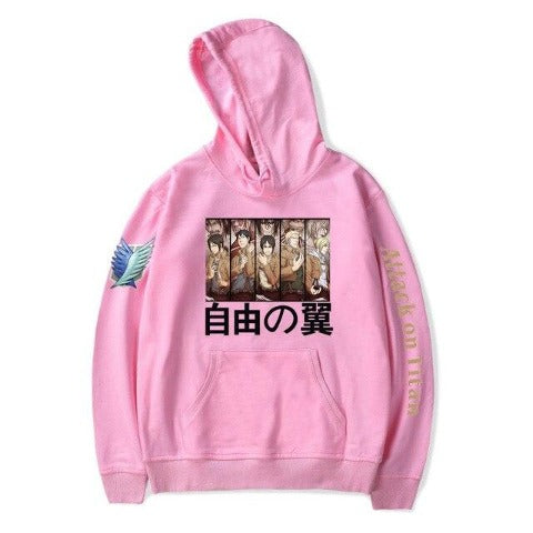 Sweat à Capuche attaque des titans rose