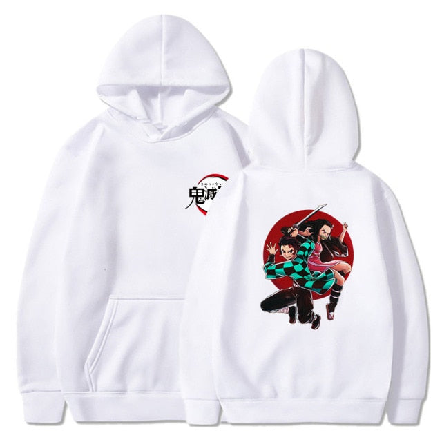 Manga Demon Slayer Tanjiro &amp; Nezuko Sudadera con capucha Adulto Hombres Mujeres Manga Larga