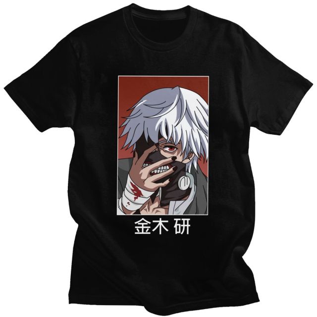 Manga Tokyo Ghoul flocado camiseta adultos hombres mujeres manga corta