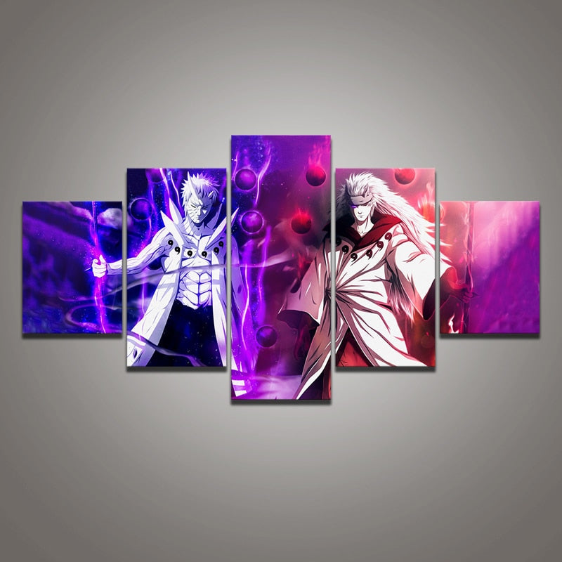 Tableau Obito & Madara Uchiwa Deco Toile Cadre Mural Manga Naruto