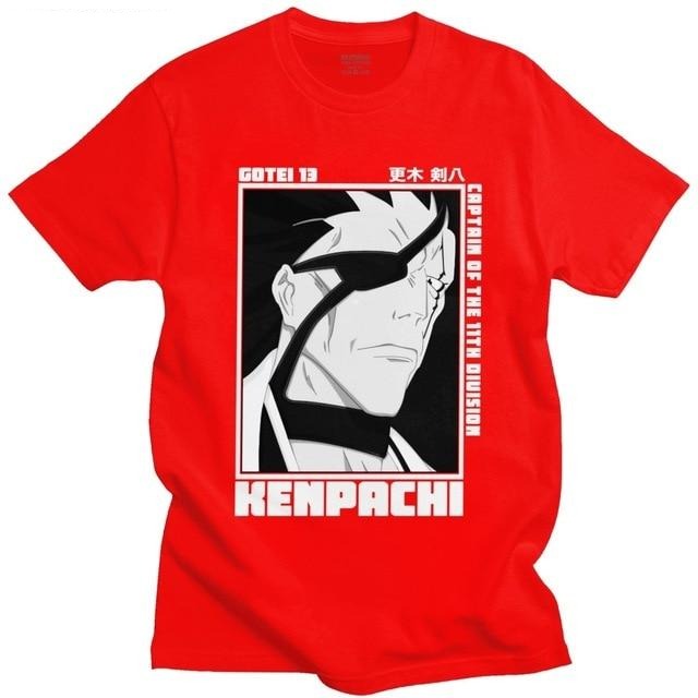 T-Shirt Zaraki Kenpachi Manga Bleach (8 coloris) Floqué Adulte Homme Femme Courtes Manches