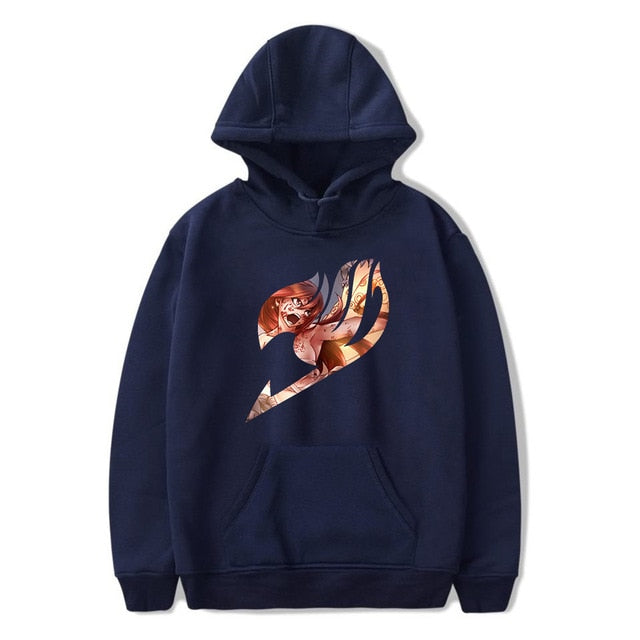 Pull A Capuche Erza Manga Fairy Tail bleu