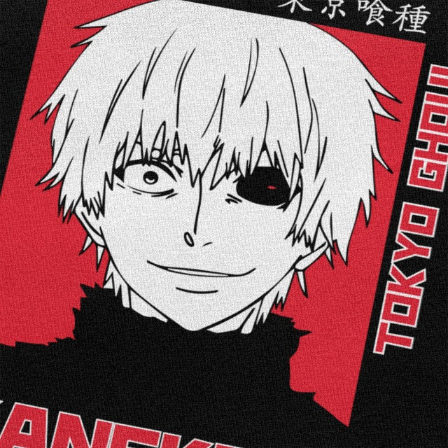 Tokyo Ghoul Kaneki Manga T-Shirt Antik Beflockt Erwachsene Männer Frauen Kurze Ärmel