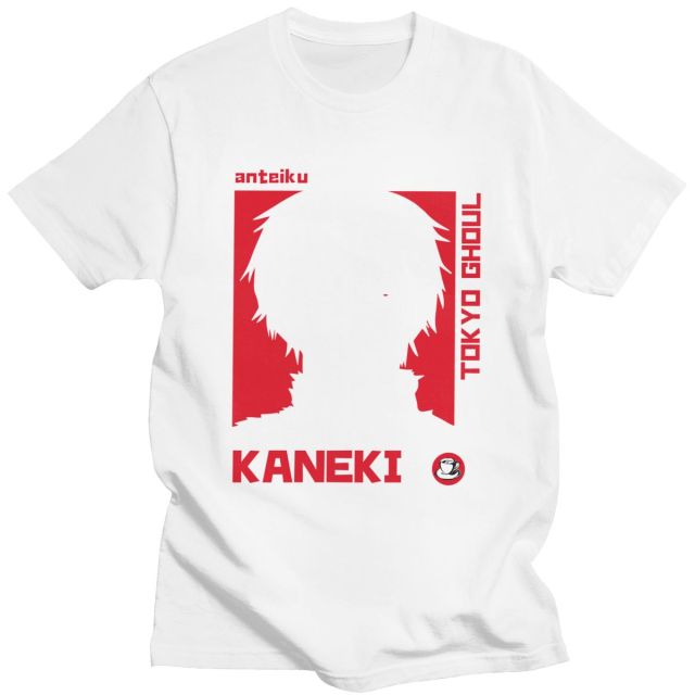Tokyo Ghoul Kaneki Manga T-Shirt Antik Beflockt Erwachsene Männer Frauen Kurze Ärmel