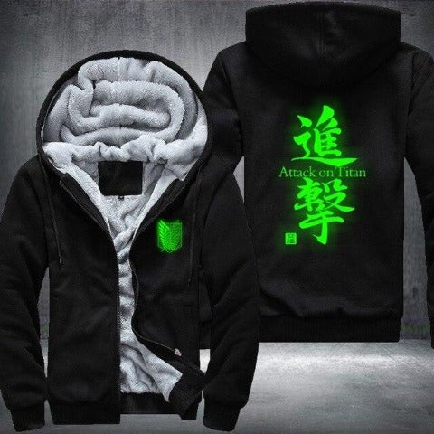 Veste  polaire  noir Attack on Titan Fluo Vert