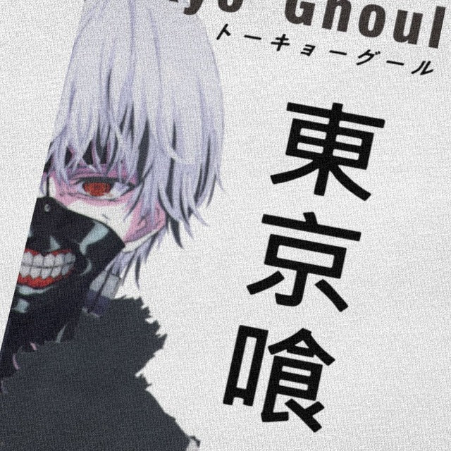 Tokyo Ghoul Kanji Flocked Manga T-Shirt Erwachsene Männer Frauen Kurze Ärmel