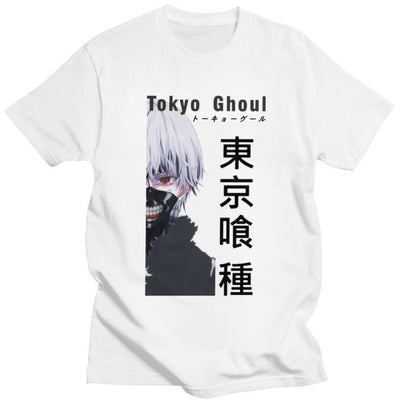 T-Shirt Manga Tokyo Ghoul Kanji Floqué Adulte Homme Femme Courtes Manches