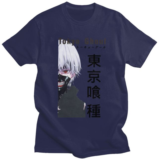 Tokyo Ghoul Kanji Flocked Manga T-Shirt Erwachsene Männer Frauen Kurze Ärmel