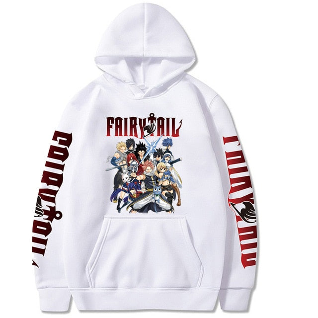 Sweatshirt A Capuche Manga Fairy Tail blanc