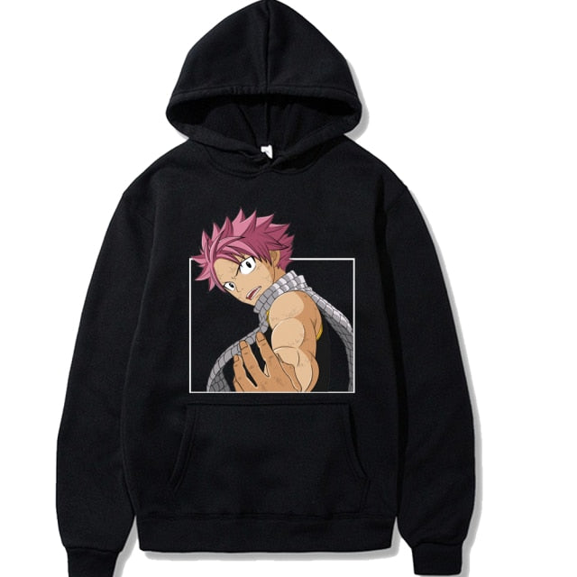 Sweat A Capuche Manga Fairy Tail Natsu  noir