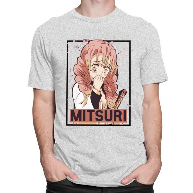T-shirt Manga Demon Slayer Mitsuri (6 colori) floccata per uomo adulto e donna a maniche corte