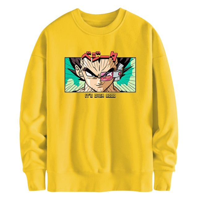Sweat Manga Dragon Ball Z Vegeta Over 9000 jaune