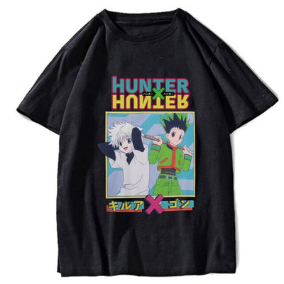 T-shirt Manga Hunter x Hunter Gon Et Kirua Floqué Adulte Homme Femme Courtes Manches