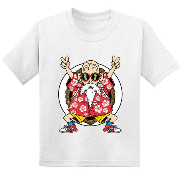 T-Shirt Enfant Tortue Géniale DBZ Fille Garçon BLANC