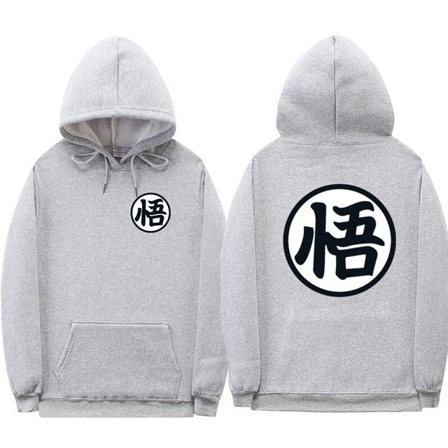 Sweat A Capuche Manga DBZ gris clair