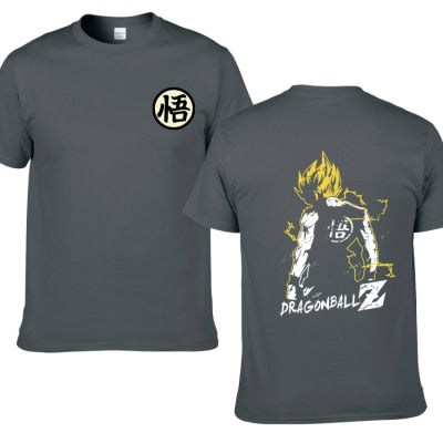 T-Shirt Manga Dragon Ball Z Saiyan Floqué Adulte Homme Femme Courtes Manches