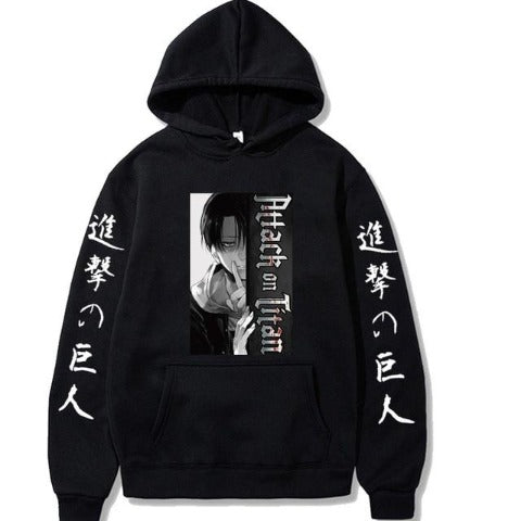 Hoodie Livaï Attaque des Titans noir