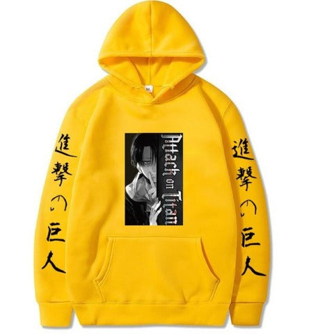 Hoodie Livaï jaune Attaque des Titans