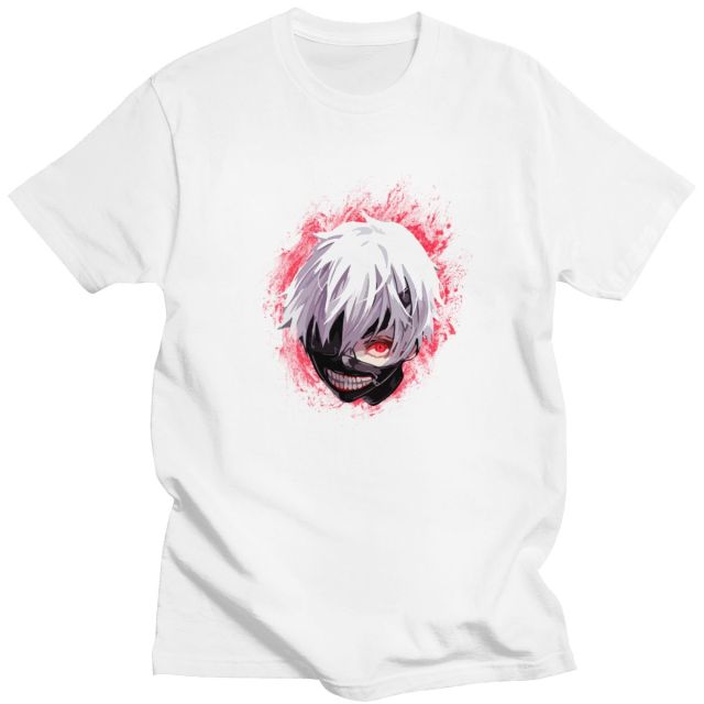 T-Shirt Manga Tokyo Ghoul Masque Floqué Adulte Homme Femme Courtes Manches