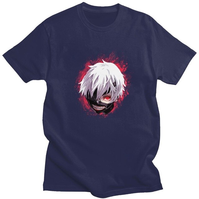 T-Shirt Manga Tokyo Ghoul Masque Floqué Adulte Homme Femme Courtes Manches
