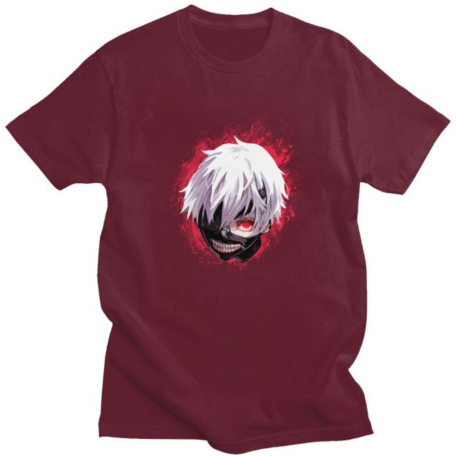 T-Shirt Manga Tokyo Ghoul Masque Floqué Adulte Homme Femme Courtes Manches