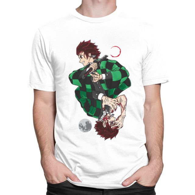 Camiseta Manga Demon Slayer Tanjiro (6 colores) flocado adultos hombres mujeres mangas cortas