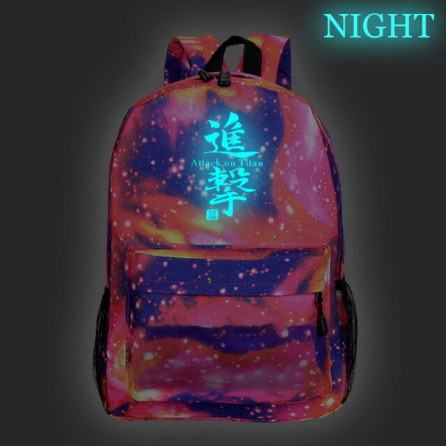 Sac à dos Fluorescent Kanji Attaque des Titans Cartable