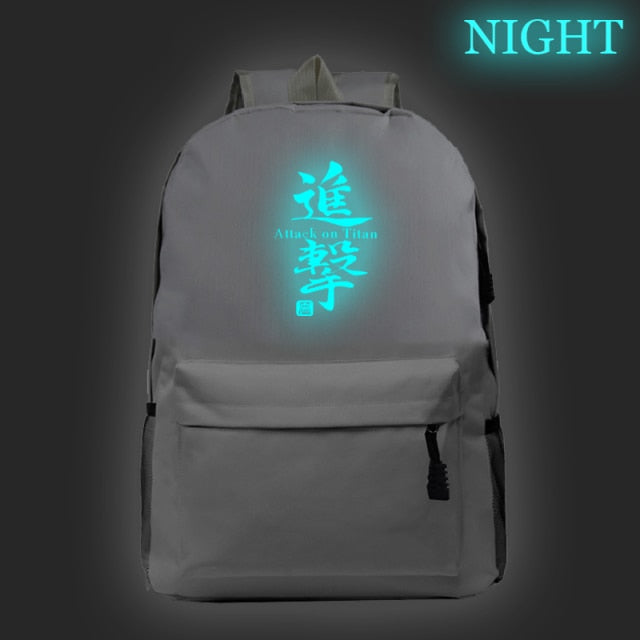 Sac à dos Fluorescent Kanji Attaque des Titans Cartable