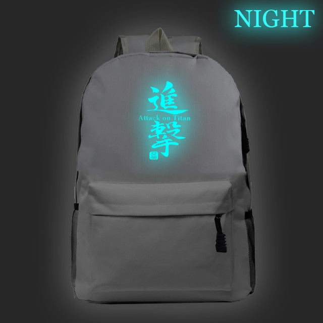 Mochila Kanji fluorescente Attack on Titan Schoolbag