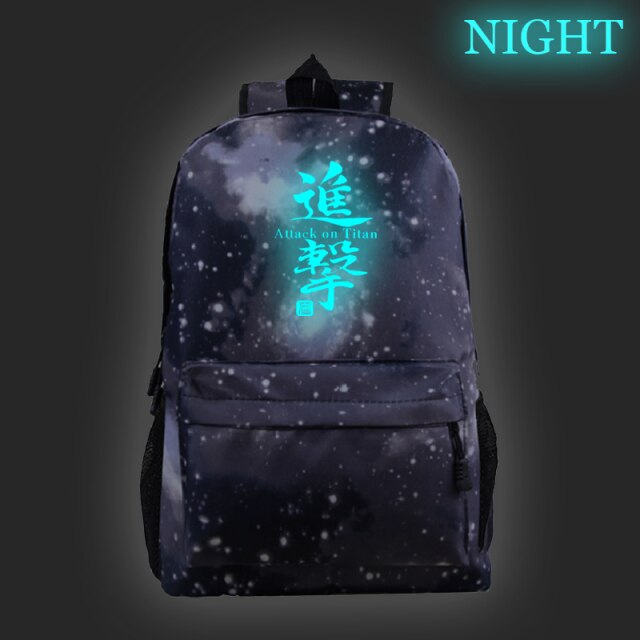 Sac à dos Fluorescent Kanji Attaque des Titans Cartable