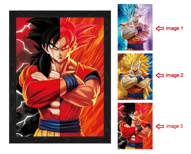 Poster 3D Goku Transformations