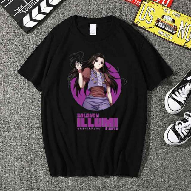 T-shirt Illumi Zoldyck Manga Hunter X Hunter Floqué Adulte Homme Femme Courtes Manches