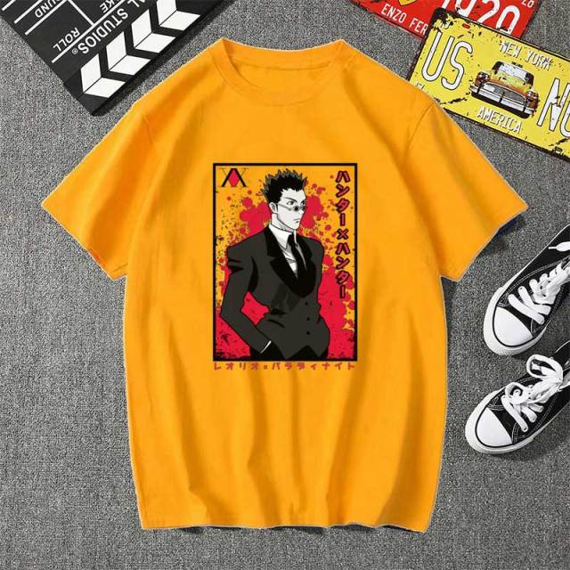 T-shirt Leolio Manga Hunter x Hunter Floqué Adulte Homme Femme Courtes Manches