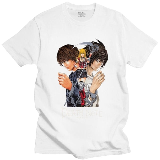T-Shirt Homme Manga Death Note Floqué Adulte Courtes Manches