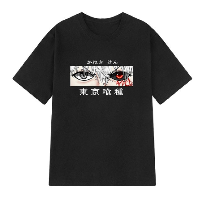 T-Shirt Femme Manga Tokyo Ghoul Floqué Adulte Courtes Manches